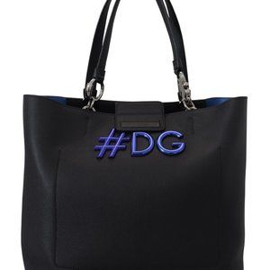 DOLCE & GABBANA Black Leather Dauphine #DG Shopping BEATRICE Bag